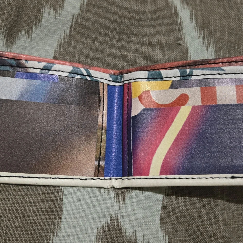 Kool Recycled Bifold From Barcelona.Abstract Art Wallet. New. Originally 120